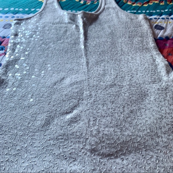 EXPRESS Gray Sequin Cami Tank Top - Picture 2 of 4